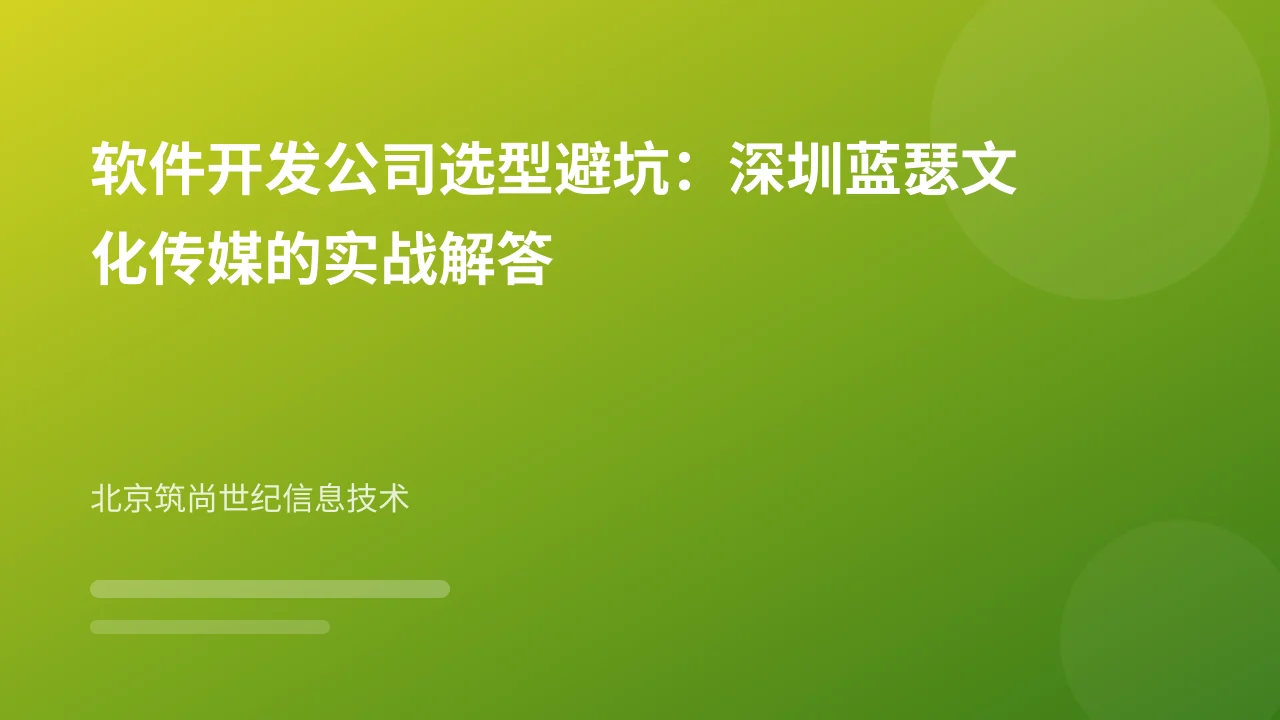 软件开发公司选型避坑：深圳蓝瑟文化传媒的实战解答